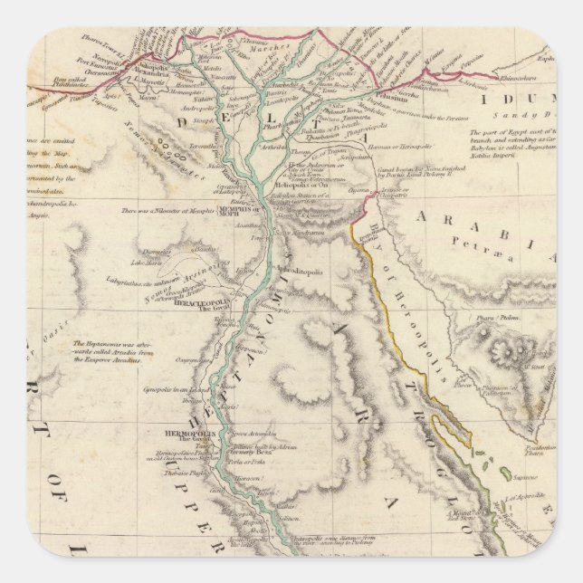 Pegatina Cuadrada Antiguo Egipto (Anverso)