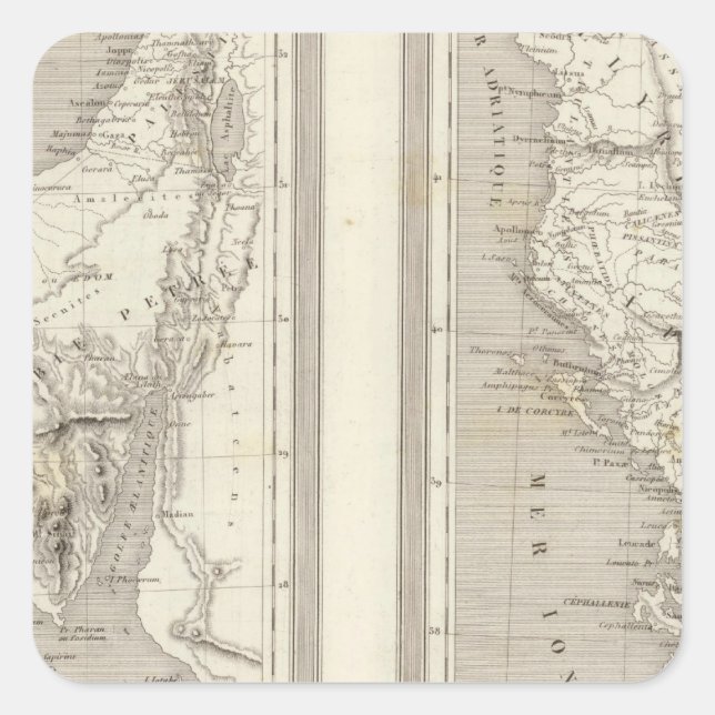 Pegatina Cuadrada Antiguo Egipto, Antigua Grecia (Anverso)