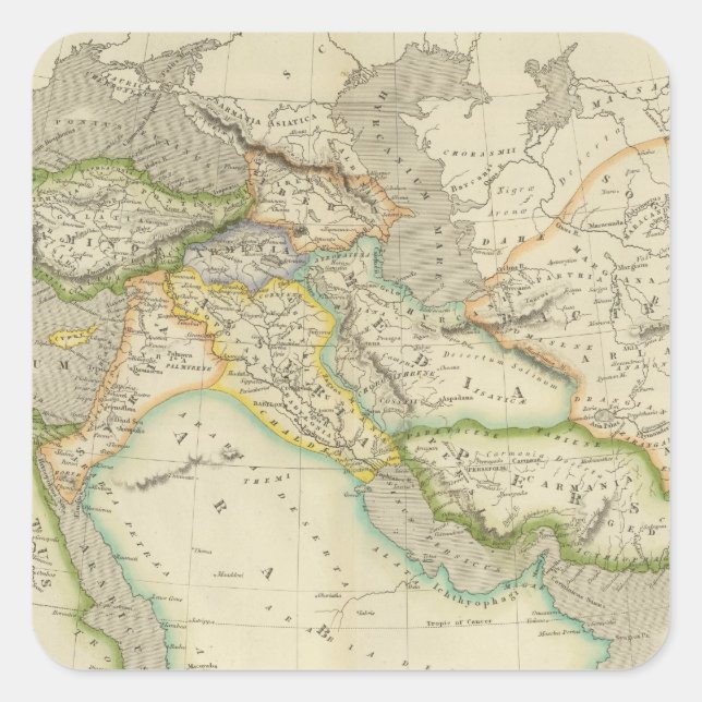 Pegatina Cuadrada Antiguo Imperio Persa (Anverso)