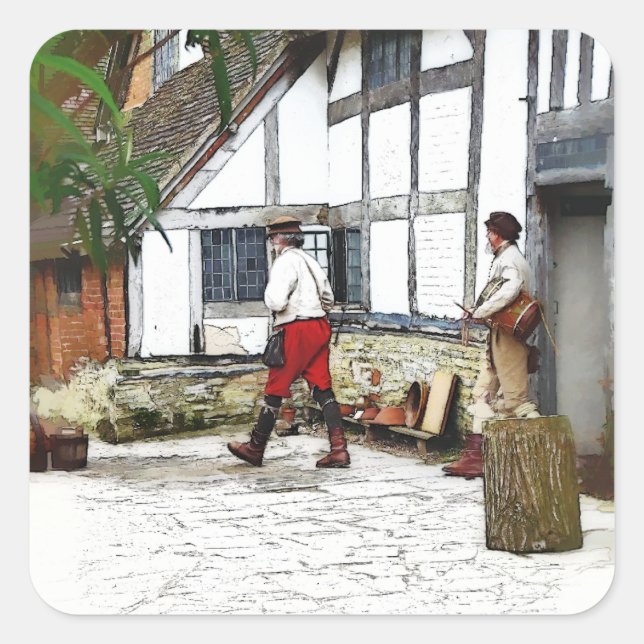 PEGATINA CUADRADA ANTIGUO INGLATERRA (Anverso)