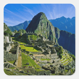 Pegatina Cuadrada Antiguo Machu Picchu, último refugio del 2