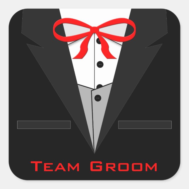 Pegatina Cuadrada Antiguo Tuxedo negro de moda (Anverso)