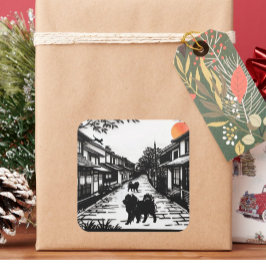 Pegatina Cuadrada ANTIGUO WHISPERS Chow