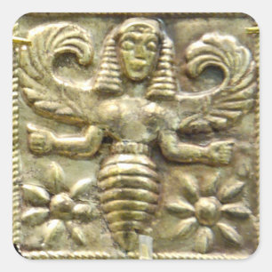 PEGATINA CUADRADA ANTIQUE GREEK HONEY BEE GODDESS