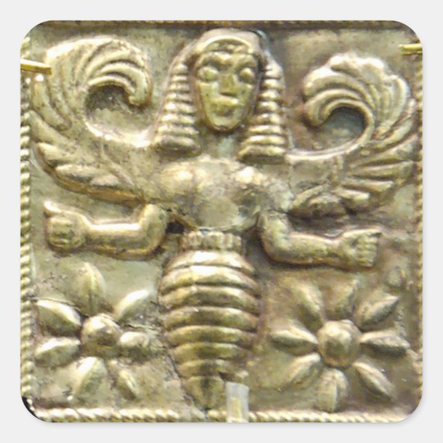 PEGATINA CUADRADA ANTIQUE GREEK HONEY BEE GODDESS (Anverso)