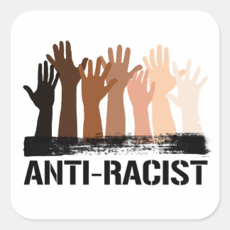 Pegatina Cuadrada Antirracista todos los esquintones