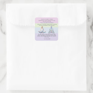 Pegatina Cuadrada antistress relax calm serenity yoga zen 