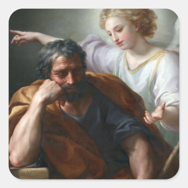 Pegatina Cuadrada Anton Raphael Mengs El sueño de San José (Anverso)