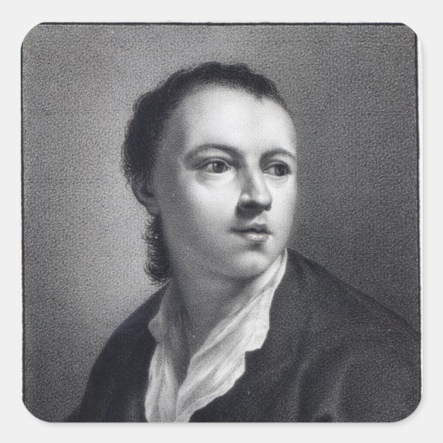 Pegatina Cuadrada Anton Raphael Mengs, grabado por Nicolaus Mosman (Anverso)