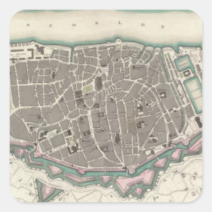 Pegatina Cuadrada Antwerp Antwerpen Anvers
