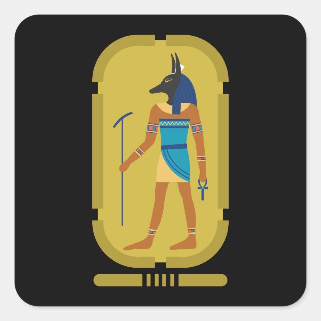 Pegatina Cuadrada Anubis (Anverso)