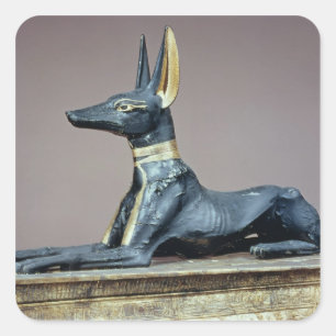 Pegatina Cuadrada Anubis, dios egipcio de los muertos de un pecho