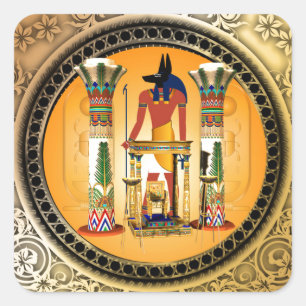 Pegatina Cuadrada Anubis, egipto