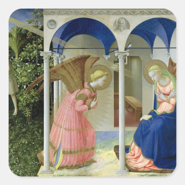 Pegatina Cuadrada Anunciación, c.1430-32 (Anverso)