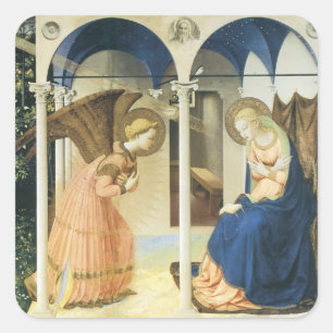 Pegatina Cuadrada Anunciación de Fra Angelico