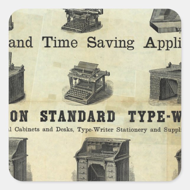 Pegatina Cuadrada Anuncio con el mapa de la guía (Anverso)