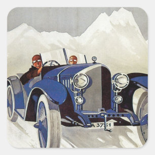 Pegatina Cuadrada Anuncio de la carrera vitícola alemana