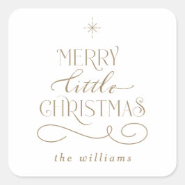 Pegatina Cuadrada Anuncio de nacimiento de feriado de Navidades pequ