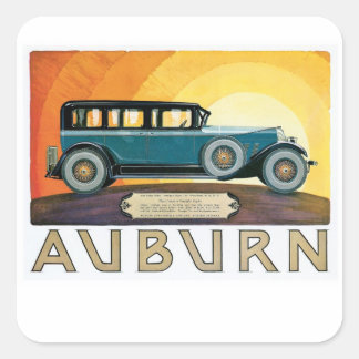 Pegatina Cuadrada Anuncio de Sunburst de Auburn Motors