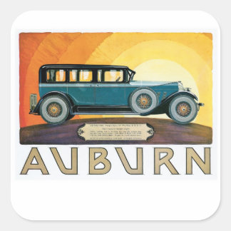 Pegatina Cuadrada Anuncio de Sunburst de Auburn Motors