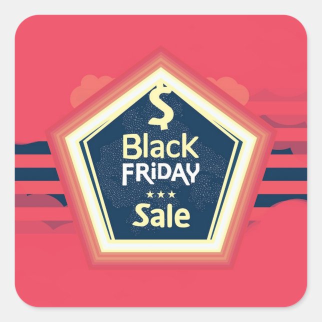 Pegatina Cuadrada Anuncio de venta de Black Friday (Anverso)