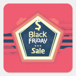 Pegatina Cuadrada Anuncio de venta de Black Friday