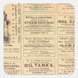 Pegatina Cuadrada Anuncios