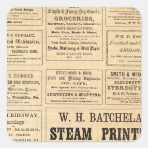 Pegatina Cuadrada Anuncios de petróleo