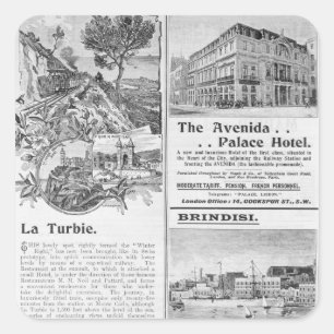 Pegatina Cuadrada Anuncios para el restaurante de Turbie del La,