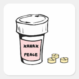 Pegatina Cuadrada anxiety xanax peace