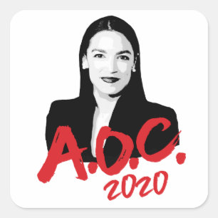 PEGATINA CUADRADA AOC 2020