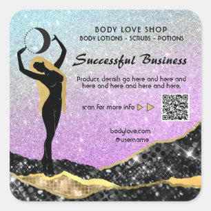 Pegatina Cuadrada *~* AP24 Diosa Arcoiris Intención Spell Ombre