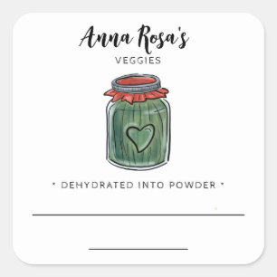 Pegatina Cuadrada *~* AP30 Frutas deshidratadas Láminas de jarra en 