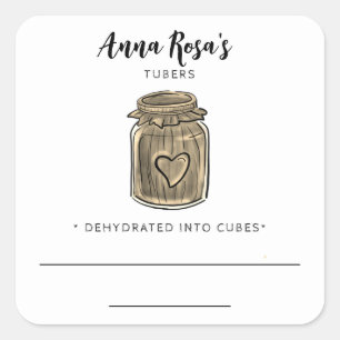 Pegatina Cuadrada *~* AP30 Tubers deshidratados Tubers Blank Jar Lab
