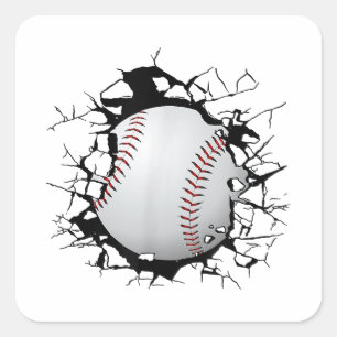 Pegatina Cuadrada Aparato de béisbol - Béisbol