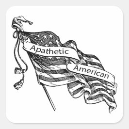 Pegatina Cuadrada Apático Americano