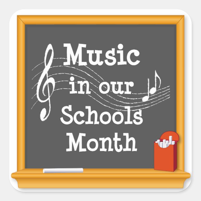 Pegatina Cuadrada Apega a tu música (Anverso)