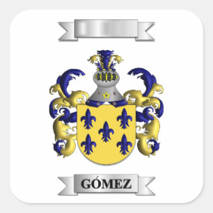 Pegatina cuadrada Apellido Gomez y Escudo