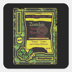 Pegatina Cuadrada Aperitivos Zombi