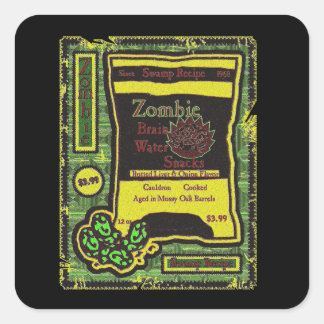 Pegatina Cuadrada Aperitivos Zombi