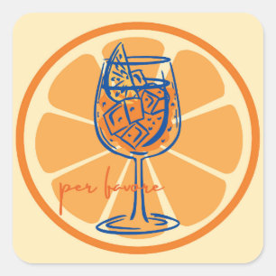 Pegatina Cuadrada Aperol por favore
