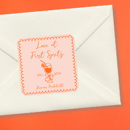 Pegatina Cuadrada Aperol Spritz Moda lúdica mano de bachillerato de