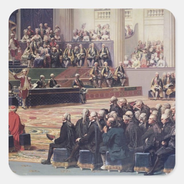 Pegatina Cuadrada Apertura de la hacienda general en Versalles (Anverso)