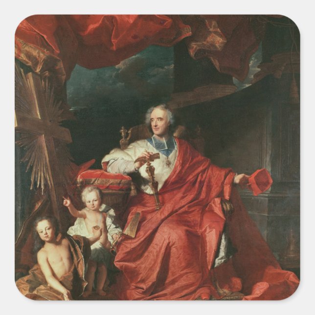 Pegatina Cuadrada Apertura del Cardenal de Bouillon (Anverso)