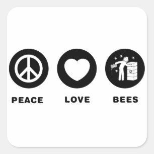 Pegatina Cuadrada Apicultor