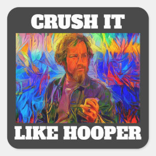 Pegatina Cuadrada Aplausos Como La Copa Hooper Matt Hooper Jaws Pega