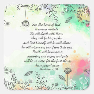 Pegatina Cuadrada Apocalipsis 21:34