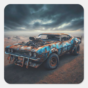 Pegatina Cuadrada Apocalypse Classic Chevy Camaro