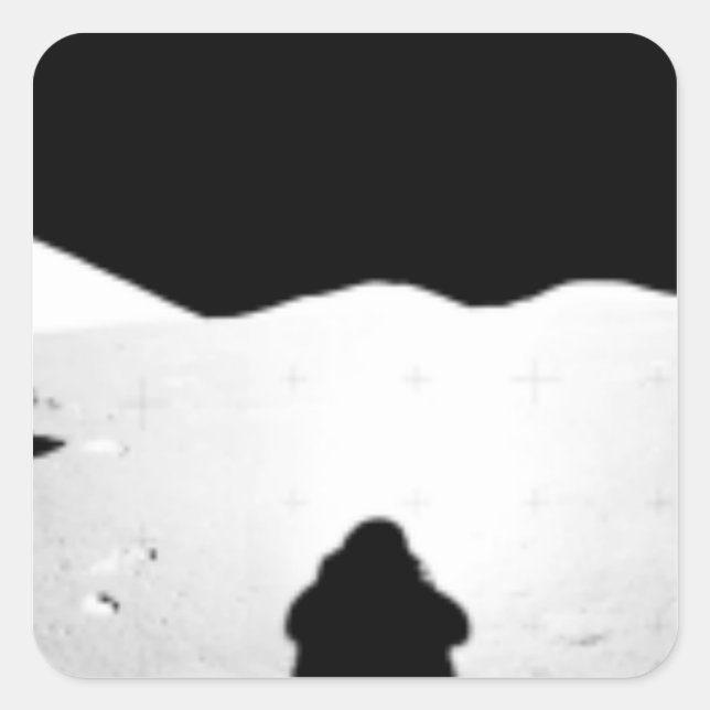 Pegatina Cuadrada Apolo 17 panorama montado 2 (Anverso)