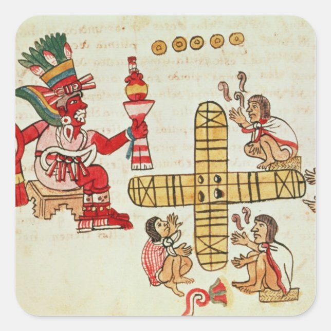 Pegatina Cuadrada Apostar a Patoli y al dios (Anverso)